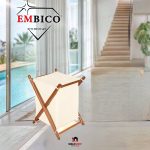 لاندری باکس چوبی طرح بامبو ( سبد رخت ) امبیکو مدل embico -100353 - Image 5