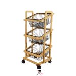 سبد سیب زمینی پیاز سه طبقه امبیکو چرخ دار مدل 021