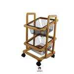 سبد سیب زمینی پیاز دو طبقه امبیکو چرخ دار مدل 020