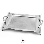 سینی دالبری پایه دار بزرگ کروم و طلایی اسپرت 3168 - Image 2