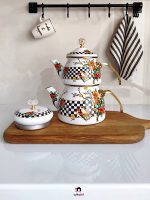 کتری قوری لعابی ترک برند شاهین درطرح های متنوع - Image 9