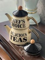 کتری قوری لعابی ترک برند شاهین درطرح های متنوع - Image 4