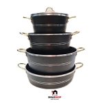 سرویس 7 پارچه دسته طلایی ویژه راژان رنگ مشکی کد 28