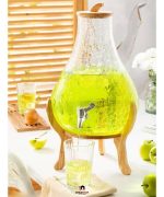 کلمن شیشه ای دنیز مدل کارن الماس پایه چوبی