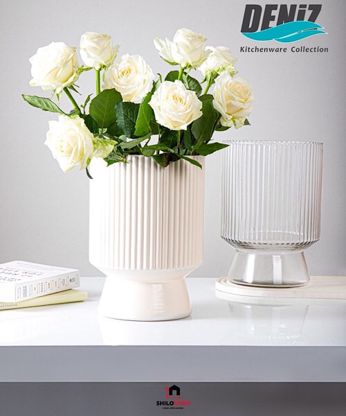 گلدان شفاف و رنگی دنیز مدل الگا