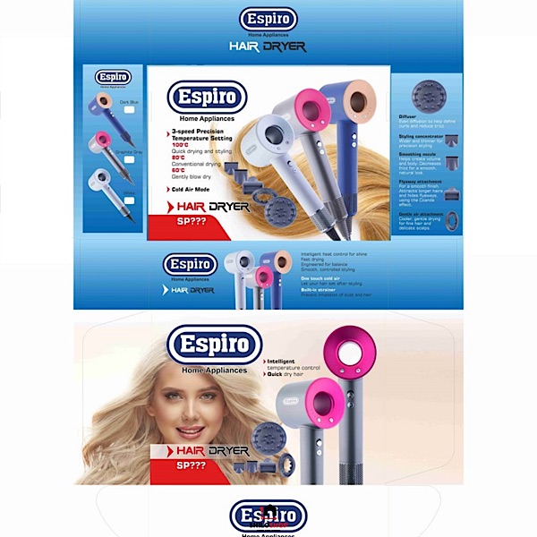 سشوار مدل دایسون برند اسپیرو کد SP-390