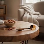 قاشق آجیل خوری بزرگ چوب گردو طرح ملاقه - Image 4