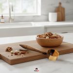 قاشق آجیل خوری بزرگ چوب گردو طرح ملاقه - Image 5