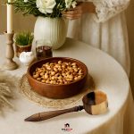 قاشق آجیل خوری بزرگ چوب گردو طرح ملاقه - Image 3