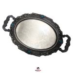 سینی بیضی نگین دار پیوتر نفیس