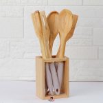 ست کفگیر ملاقه 5 پارچه چوب شیشه امبیکو مدل Embico-2068 - Image 6