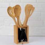 ست کفگیر ملاقه 5 پارچه چوب شیشه امبیکو مدل Embico-2068 - Image 5