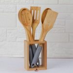 ست کفگیر ملاقه 5 پارچه چوب شیشه امبیکو مدل Embico-2068 - Image 4