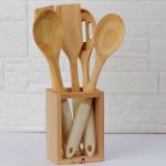 ست کفگیر ملاقه 5 پارچه چوب شیشه امبیکو مدل Embico-2068 - Image 2