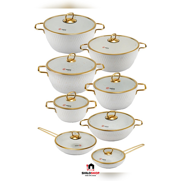 9CF4C650-1F83-4F1D-AC5D-9CBDCAE9FA9F سرویس قابلمه و تابه گرانیت 16 پارچه ام جی اس مدل ماینز کد 001 - Image 1