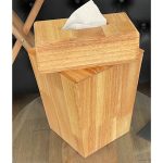 ست سطل زباله و جا دستمال کاغذی چوبی رابر سبزهوم