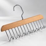 چوب لباسی و آویز شال چوب راش و فلز نظم‌دهنده شال و روسری - تصویر 4